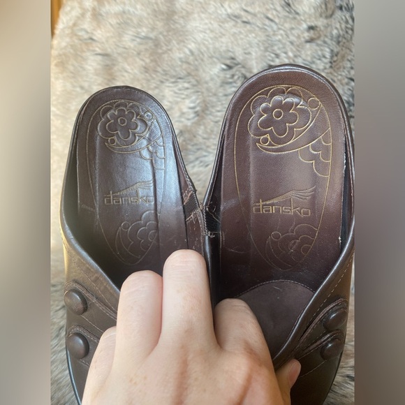 Dansko Brown Leather Blake Slip-On Heeled Mules Size 5.5 - Picture 6 of 7